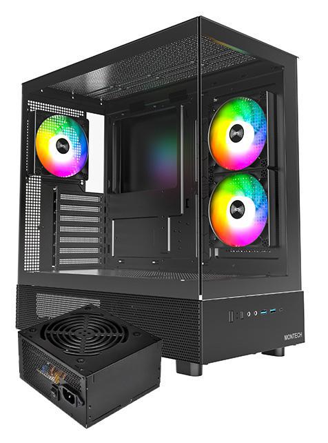 FSP CMT380B ATX Mid-Tower Case - Dual Tempered Glass, USB-C - Image 3