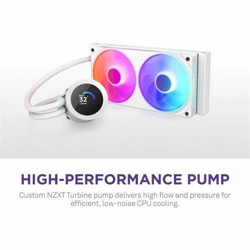 NZXT Kraken Plus 240 RGB V2 240mm AIO Cooler w/ 1.54in Display White - Image 2