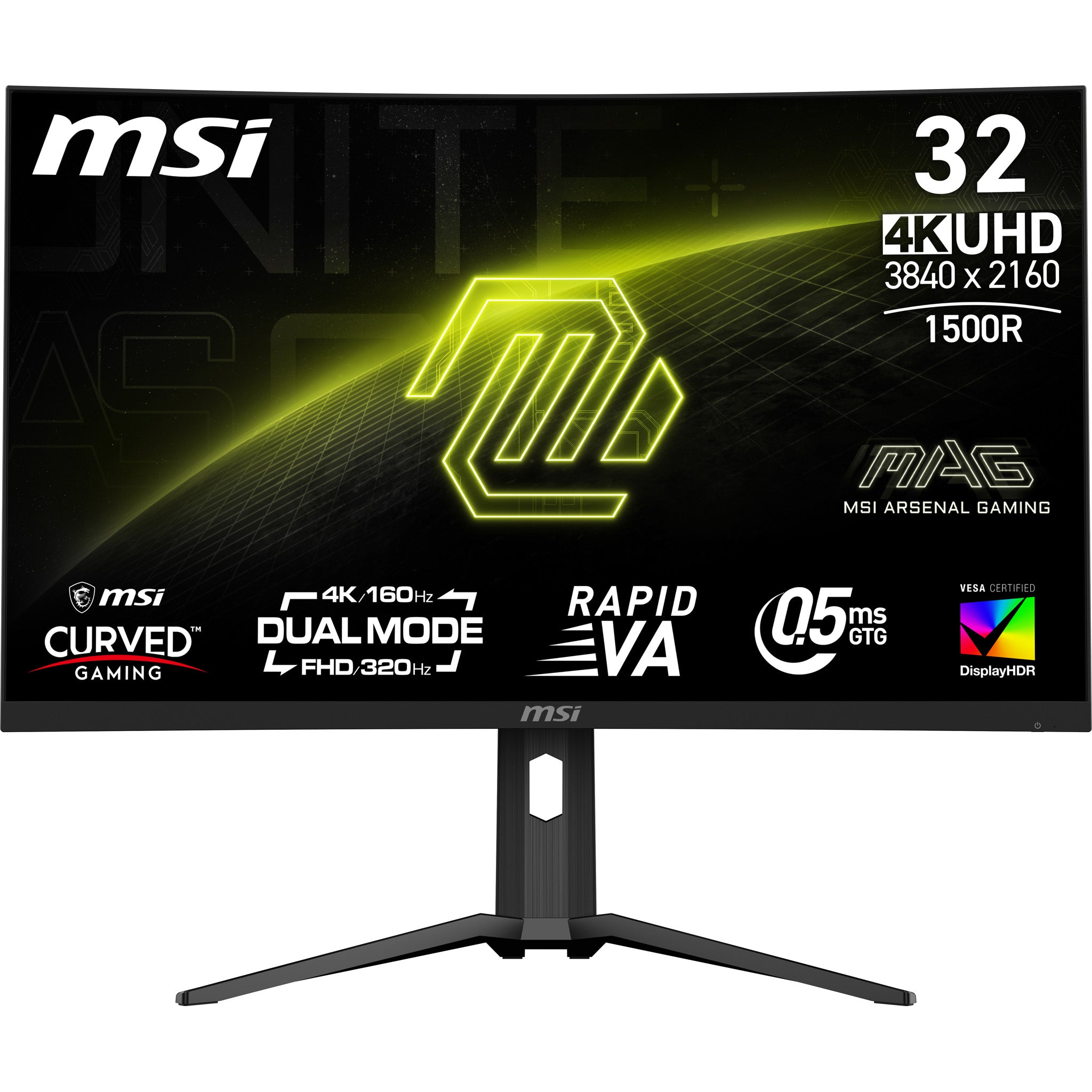 MSI 31.5" Curved 1500R VA Monitor — 4K 160Hz / FHD 320Hz - Image 1