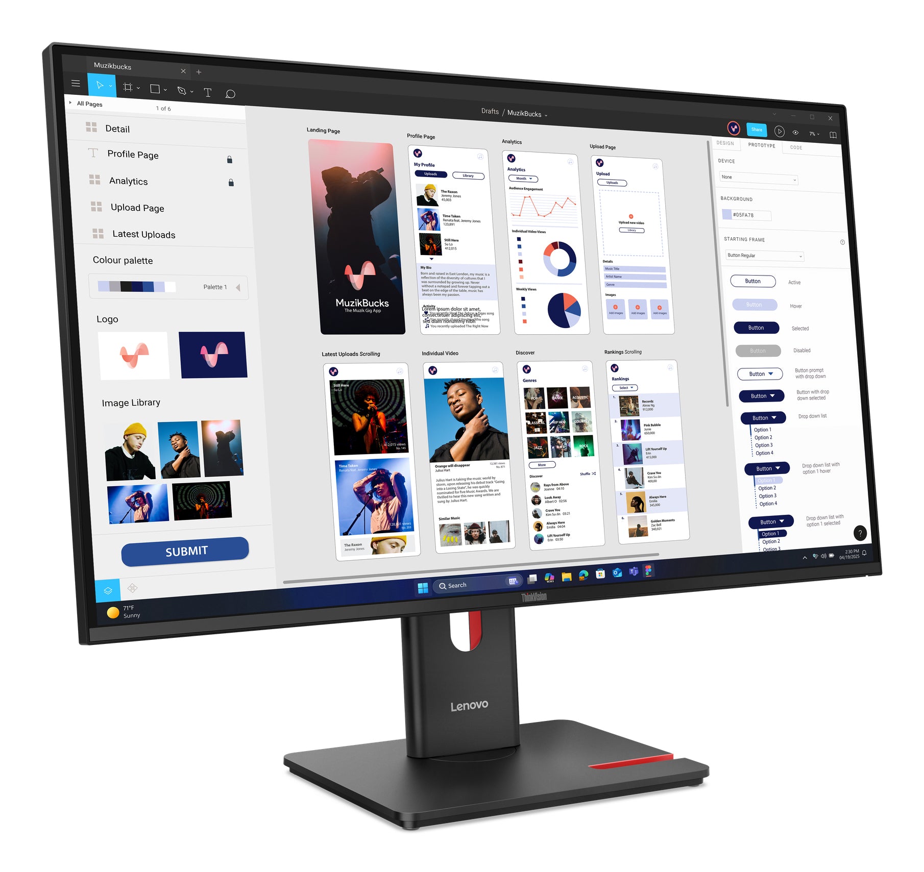 Lenovo ThinkVision T32UD-40 31.5in 4K IPS USB-C Monitor - Image 3