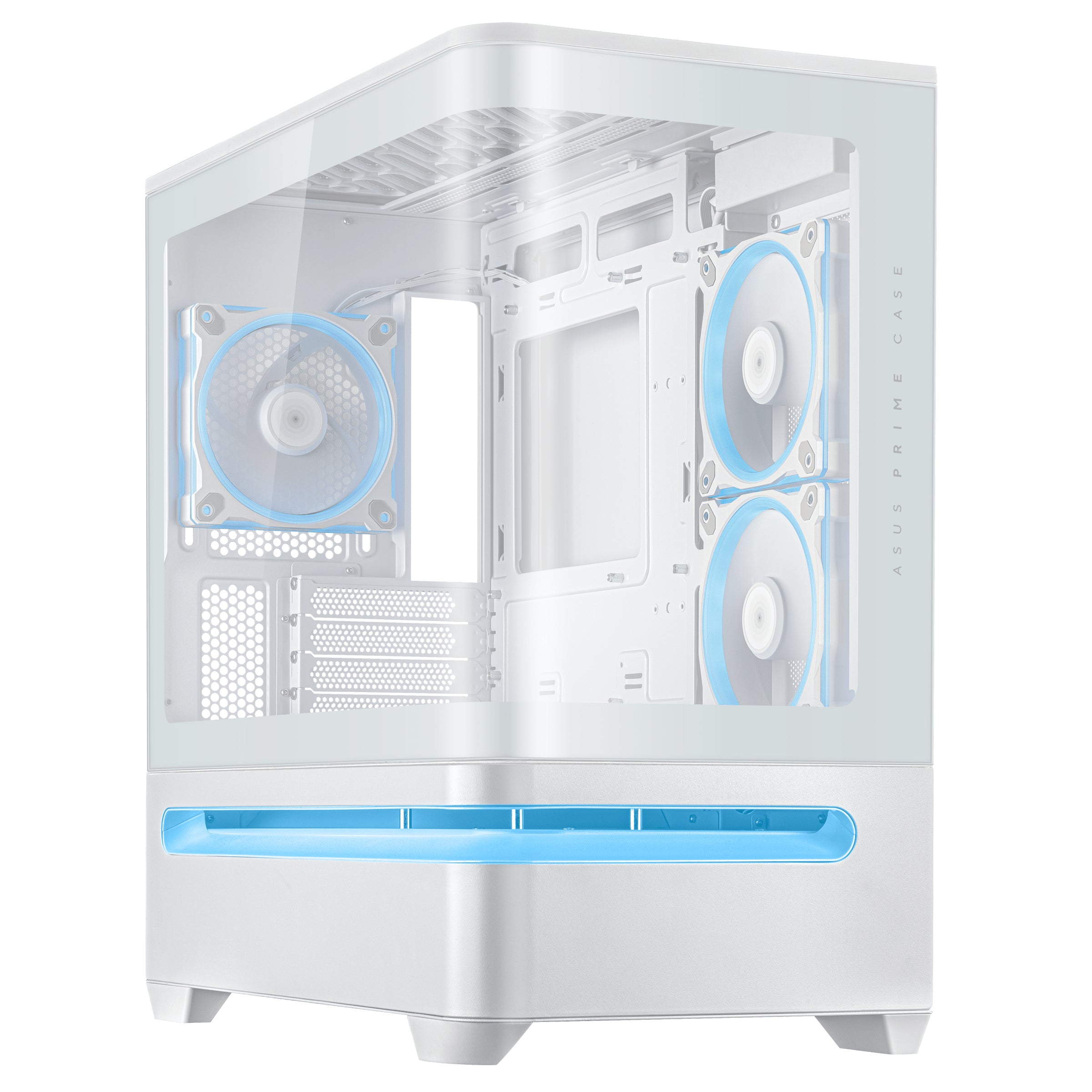 ASUS PRIME AP202 mATX PC Case - Tempered Glass White - Image 1