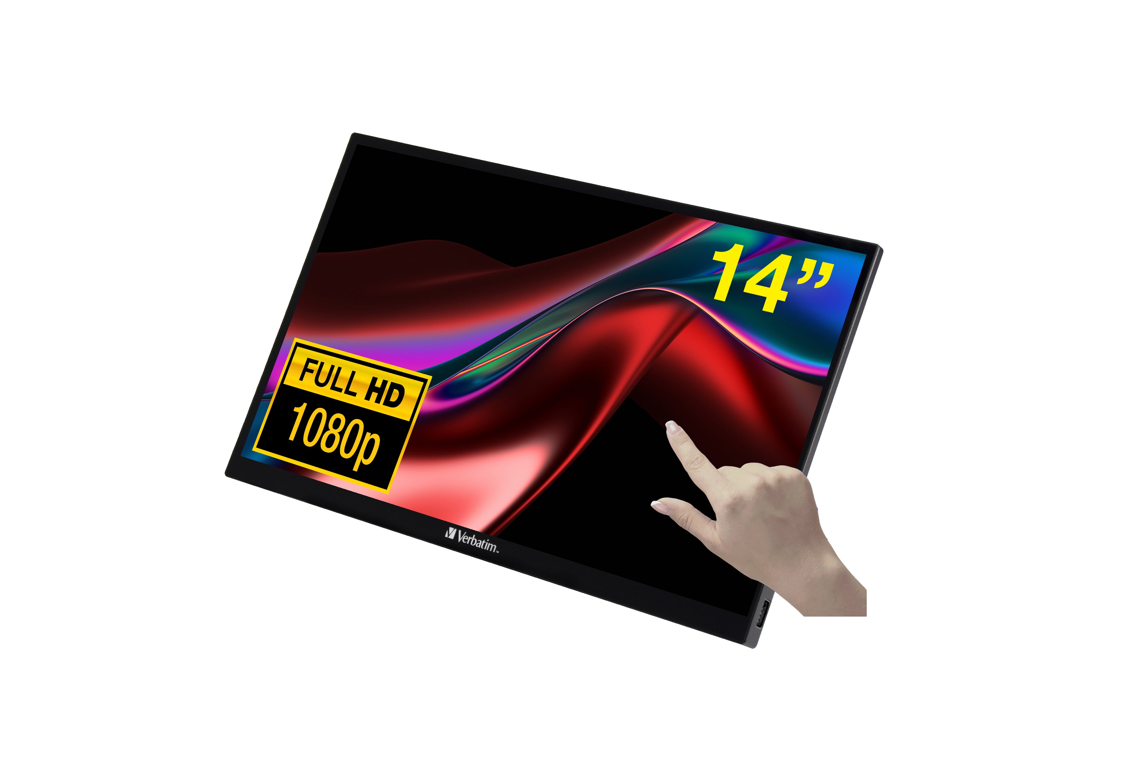 VERBATIM 14" Portable Touchscreen Monitor Metal — Full HD 1080p - Image 1