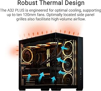 ASUS A32 PLUS ATX Case — White, 360mm Radiator, ARGB Fans - Image 2