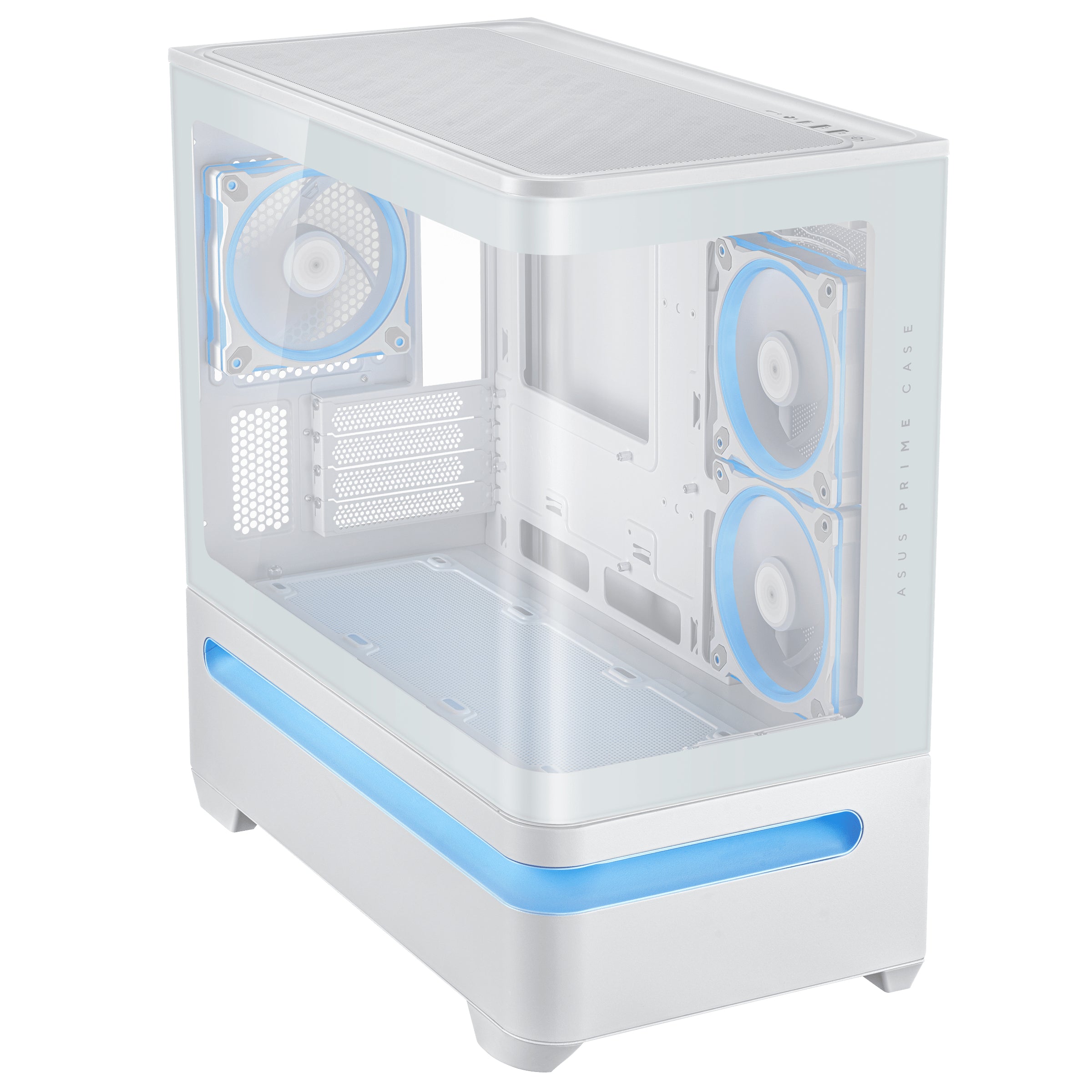 ASUS PRIME AP202 mATX PC Case - Tempered Glass White - Image 3
