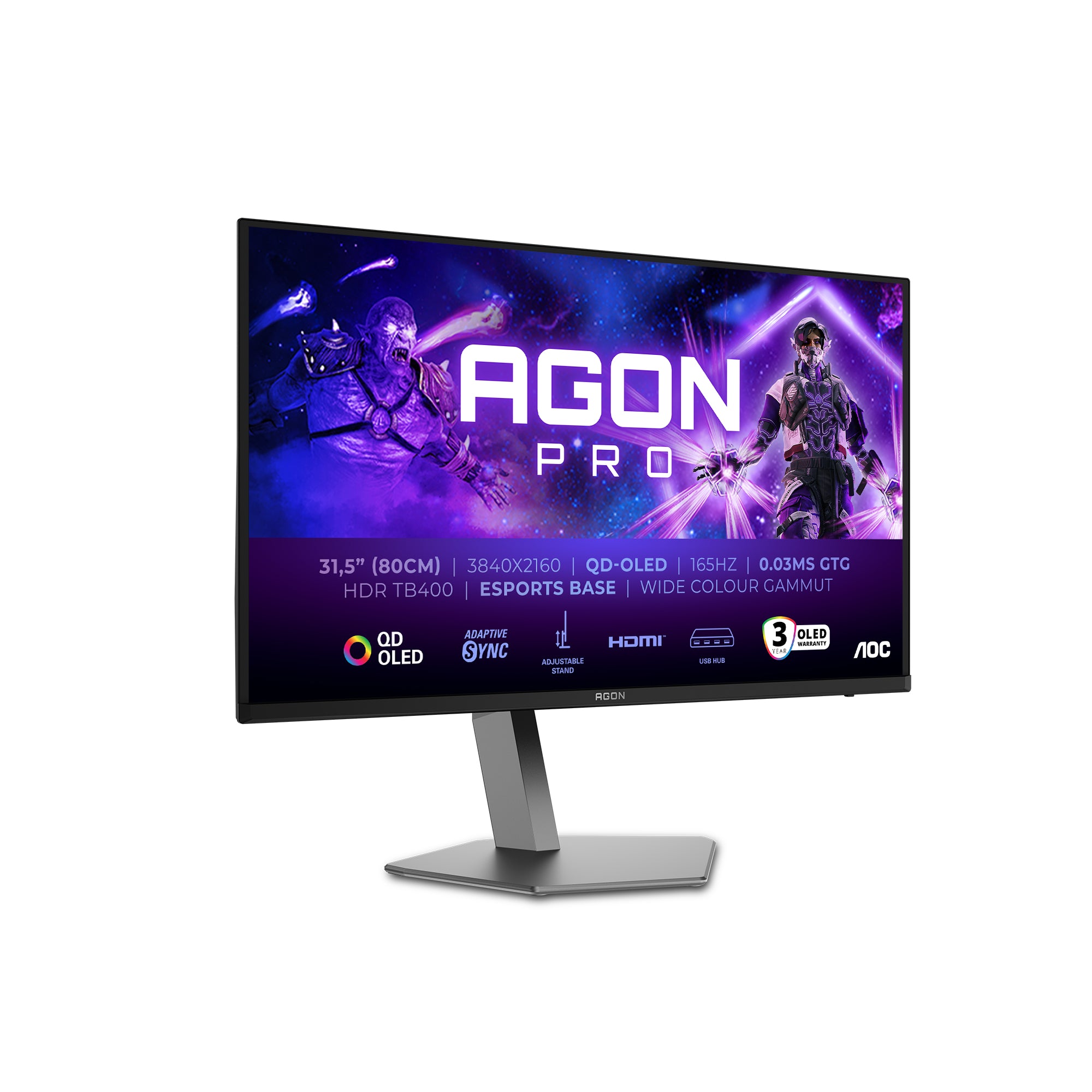 AOC AGON AG326UD 31.5" 4K OLED Gaming Monitor - 144Hz - Image 1